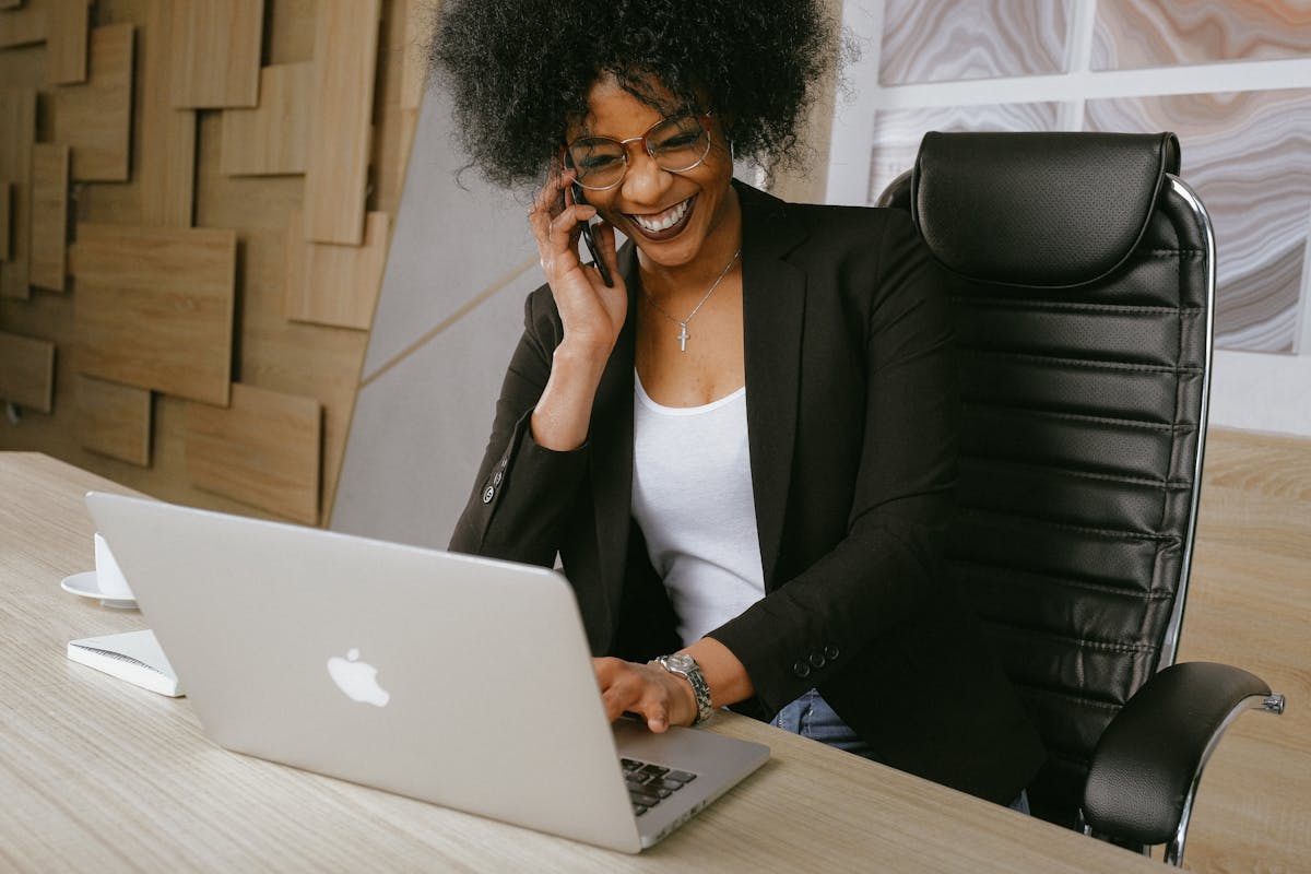 An entrepreneur at work in her business